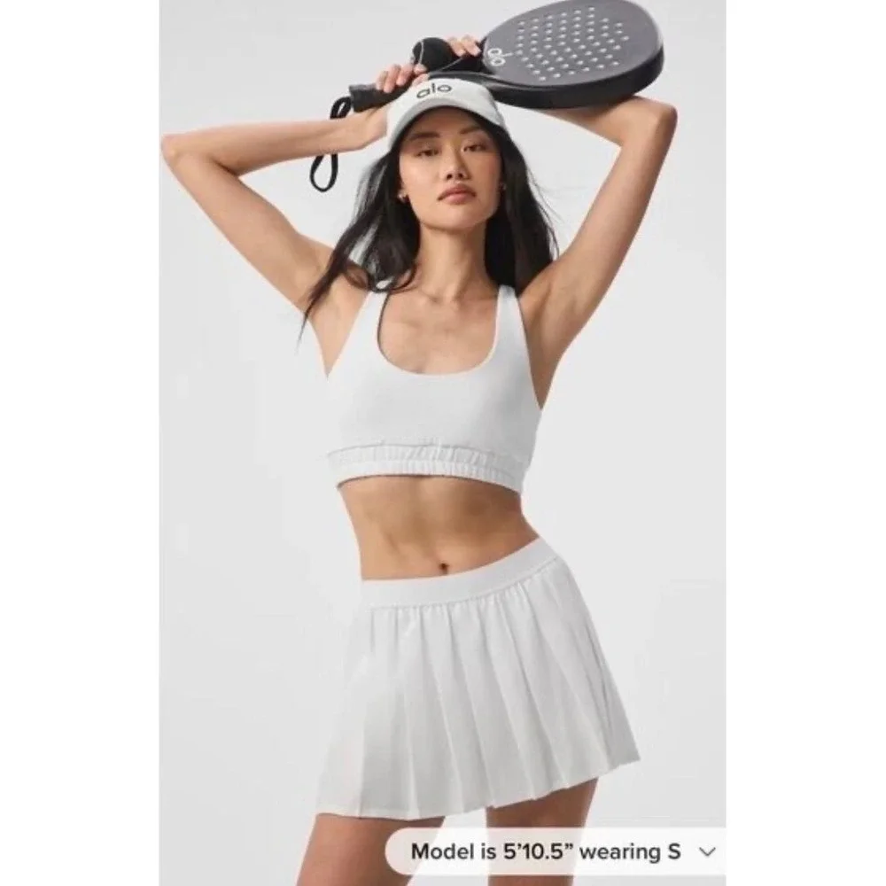 ALO YOGA‎ Varsity Tennis Skirt inWhite Size Small Pristine Condition